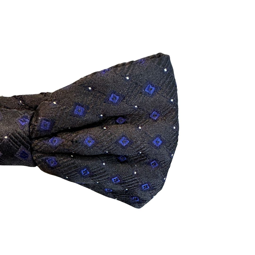 Papillon rombi blu in seta