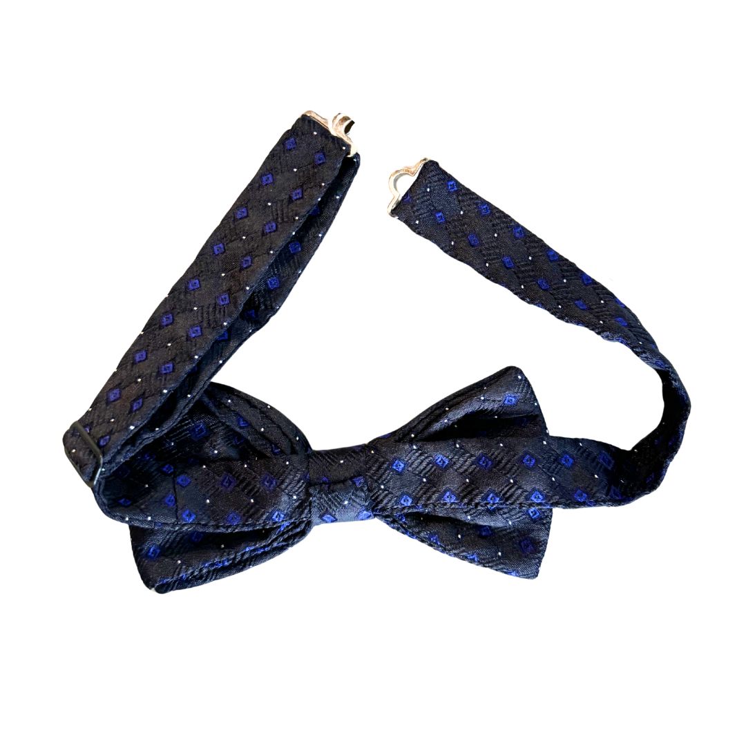 Papillon rombi blu in seta