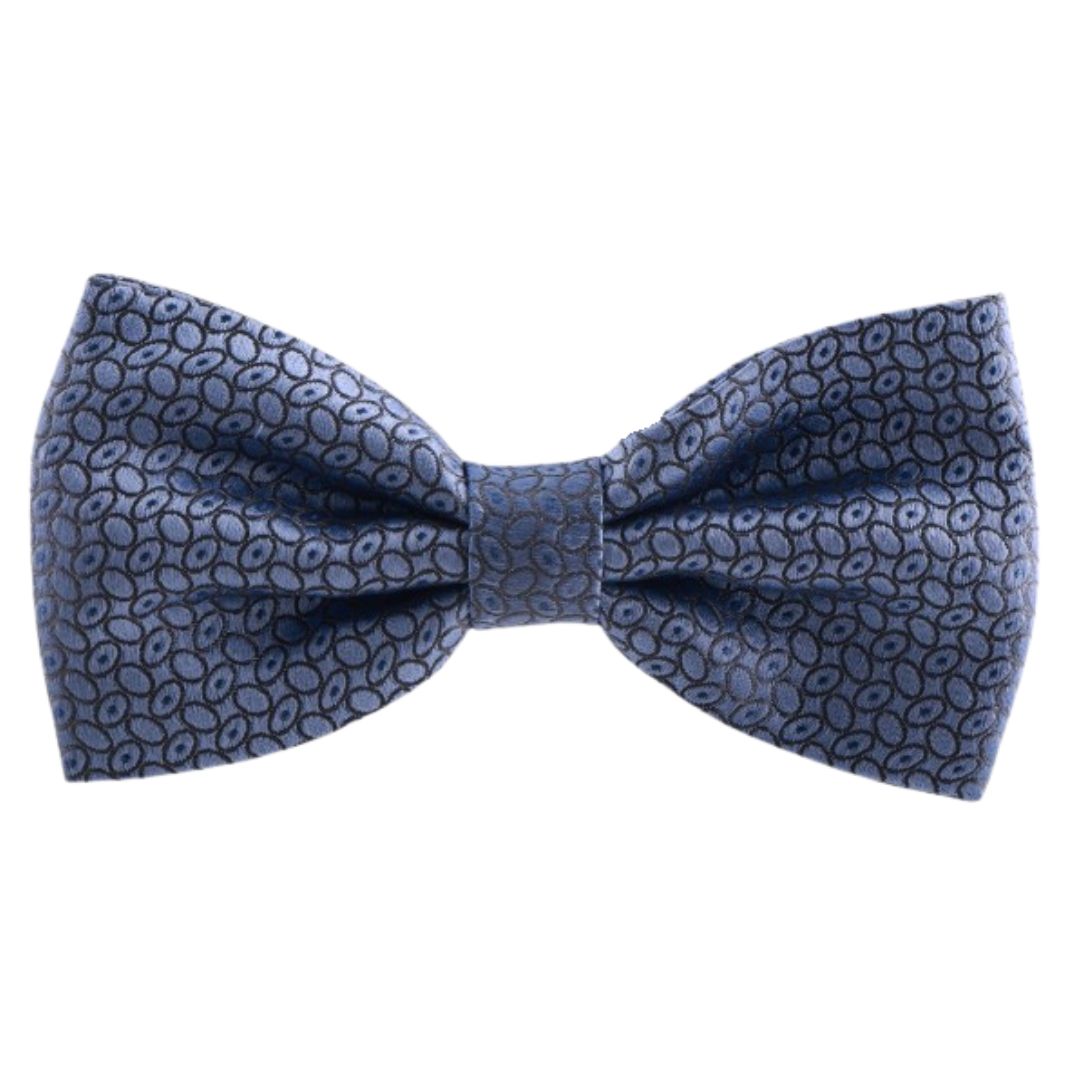 Papillon fantasia ovali in pura seta con tessitura jacquard e nodo sartoriale