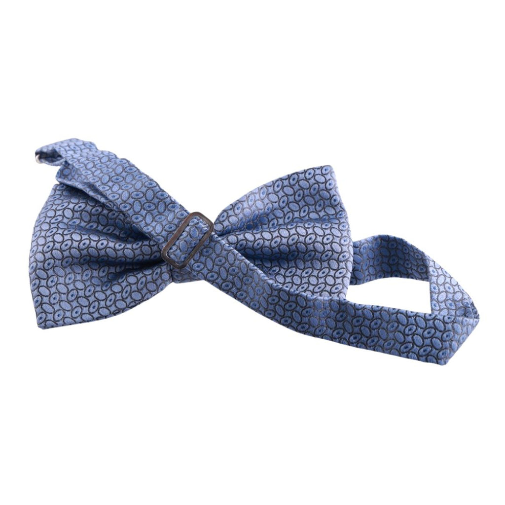 Papillon fantasia ovali in pura seta con tessitura jacquard e nodo sartoriale