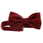 Papillon fantasia ovali in pura seta con tessitura jacquard e nodo sartoriale