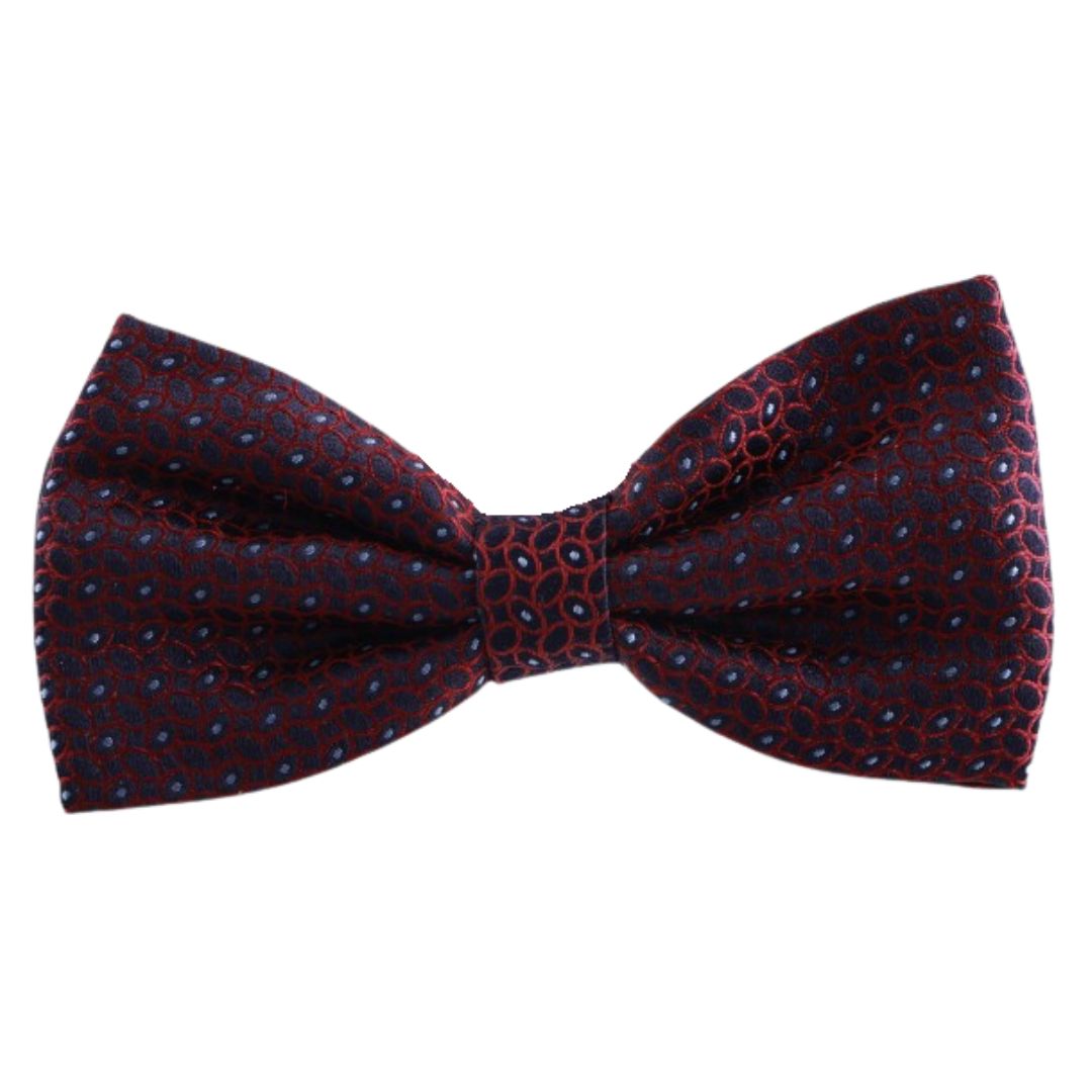 Papillon fantasia ovali in pura seta con tessitura jacquard e nodo sartoriale