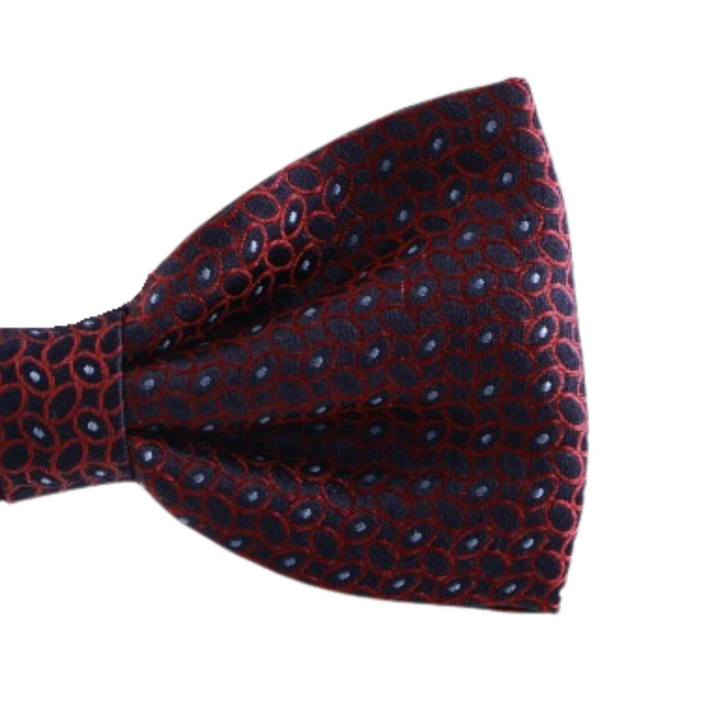 Papillon fantasia ovali in pura seta con tessitura jacquard e nodo sartoriale