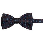 Papillon disegno quadrifoglio e fiori in seta annodato con finitura sartoriale