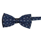 Papillon disegno quadrifoglio e fiori in seta annodato con finitura sartoriale