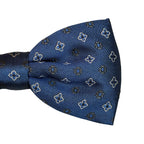 Papillon disegno quadrifoglio e fiori in seta annodato con finitura sartoriale