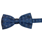 Papillon disegno quadrifoglio e fiori in seta annodato con finitura sartoriale