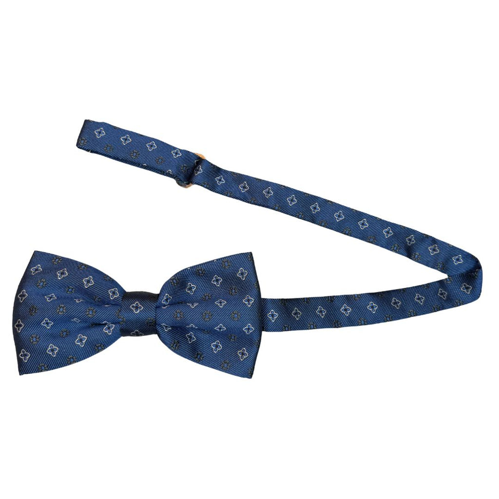 Papillon disegno quadrifoglio e fiori in seta annodato con finitura sartoriale