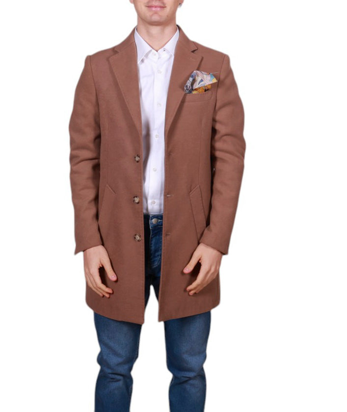 Cappotto uomo monopetto con taschino Made in Italy