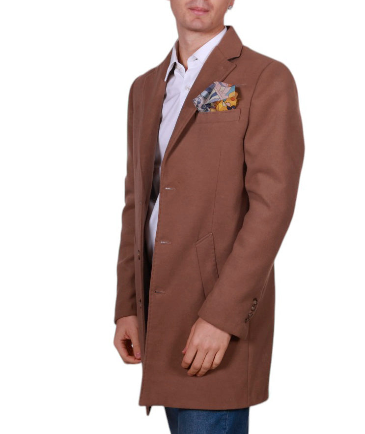 Cappotto uomo monopetto con taschino Made in Italy