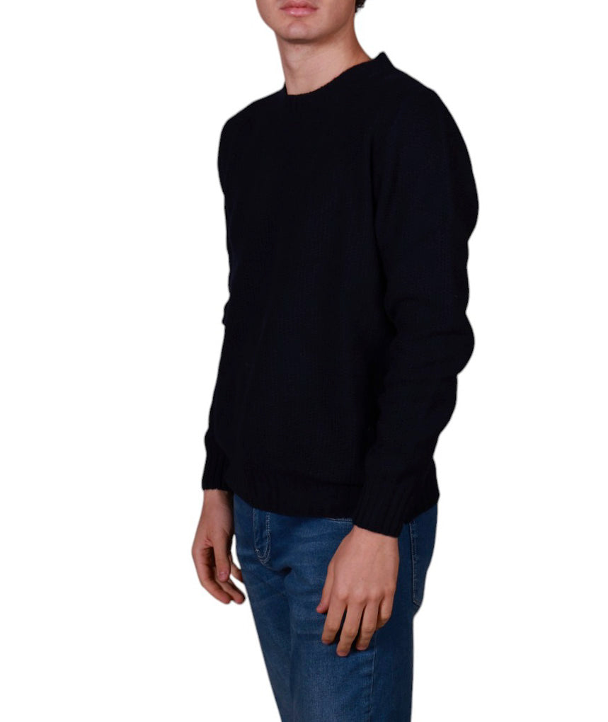 Maglia uomo girocollo a nido d’ape in maglia rasata con lavorazione strutturata