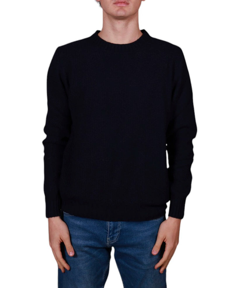 Maglia uomo girocollo a nido d’ape in maglia rasata con lavorazione strutturata