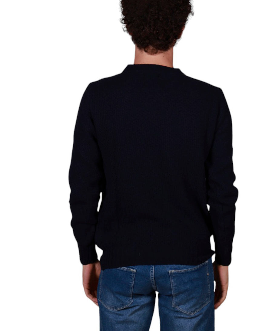 Maglia uomo girocollo a nido d’ape in maglia rasata con lavorazione strutturata