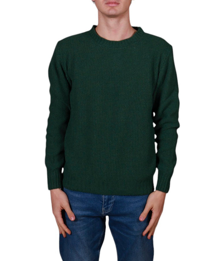 Maglia uomo girocollo a nido d’ape in maglia rasata con lavorazione strutturata