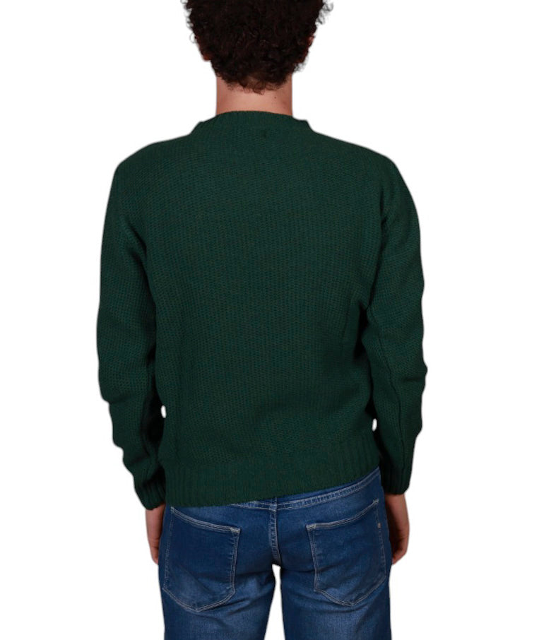 Maglia uomo girocollo a nido d’ape in maglia rasata con lavorazione strutturata