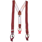 Bretelle da uomo monocolore con clips e bottoni con inserti in pelle liscia