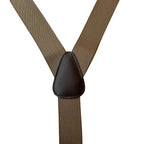 Bretelle da uomo monocolore con clips e bottoni con inserti in pelle liscia