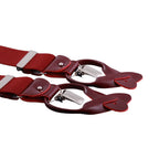 Bretelle da uomo monocolore con clips e bottoni con inserti in pelle liscia