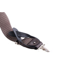 Bretelle uomo elasticizzate puntinate con clip in metallo e bottoni in pelle