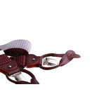 Bretelle uomo elasticizzate puntinate con clip in metallo e bottoni in pelle