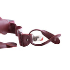 Bretelle uomo elasticizzate puntinate con clip in metallo e bottoni in pelle