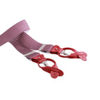 Bretelle uomo elasticizzate fantasia con clip in metallo e attacchi in pelle