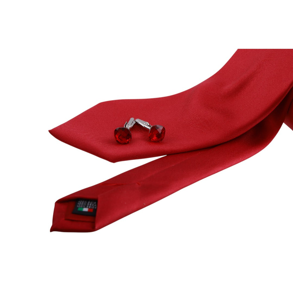 Box regalo uomo con cravatta, gemelli e pochette in pura seta lavorata 100%