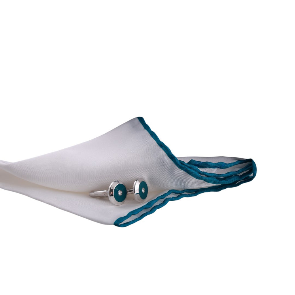 Box regalo uomo con cravatta, gemelli e pochette in pura seta lavorata 100%