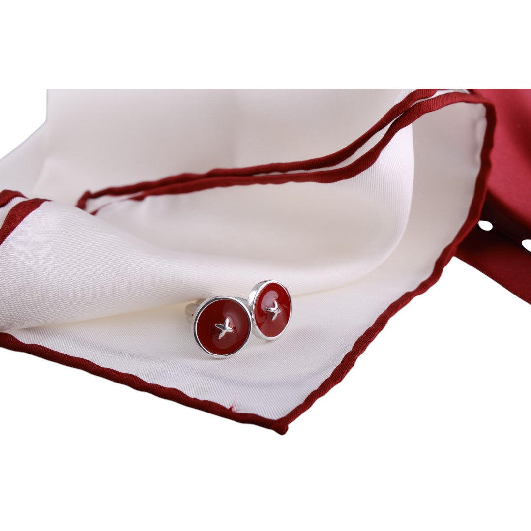 Box regalo uomo con cravatta, gemelli e pochette in pura seta lavorata 100%