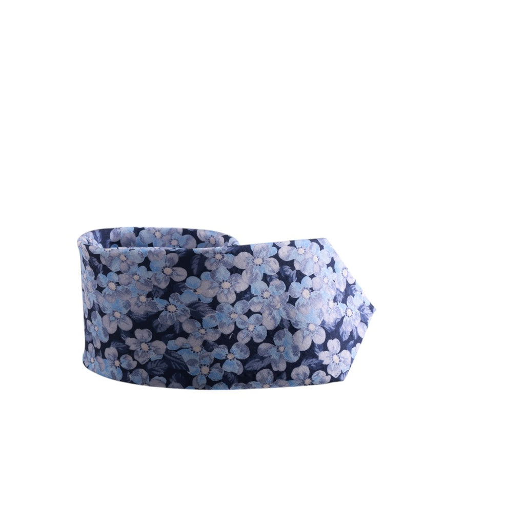 Box regalo uomo con cravatta, gemelli e pochette in pura seta fantasia floreale