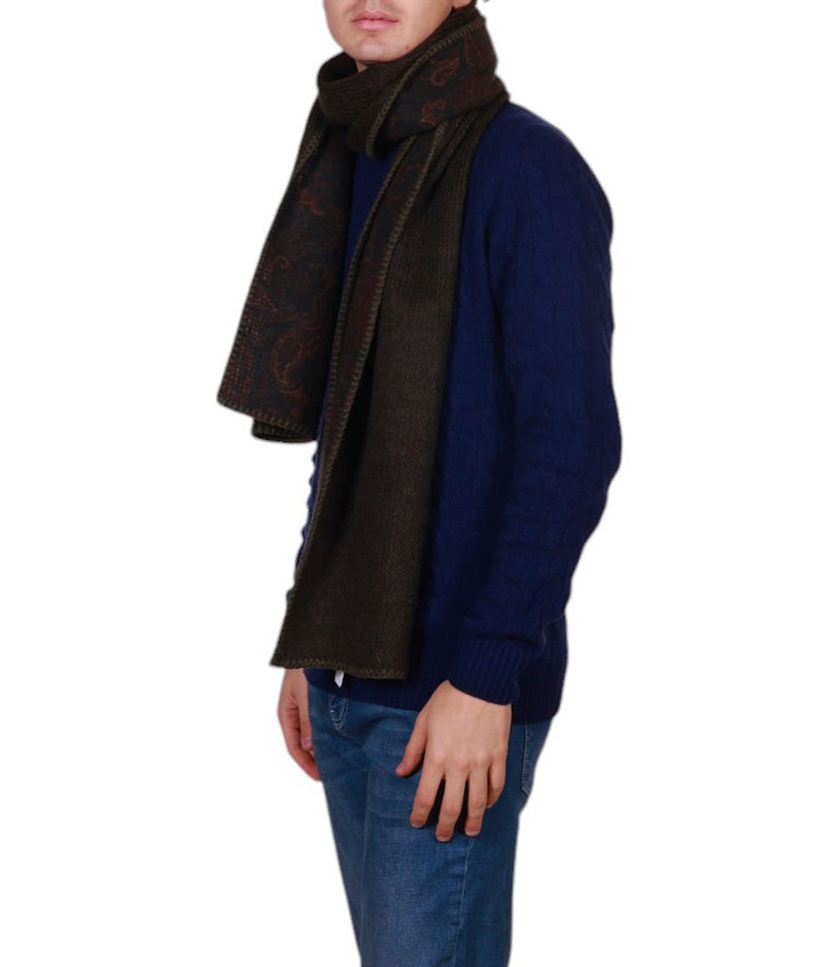 Sciarpa uomo fantasia cashmere, in misto lana Made in Italy