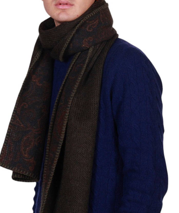 Sciarpa uomo fantasia cashmere, in misto lana Made in Italy