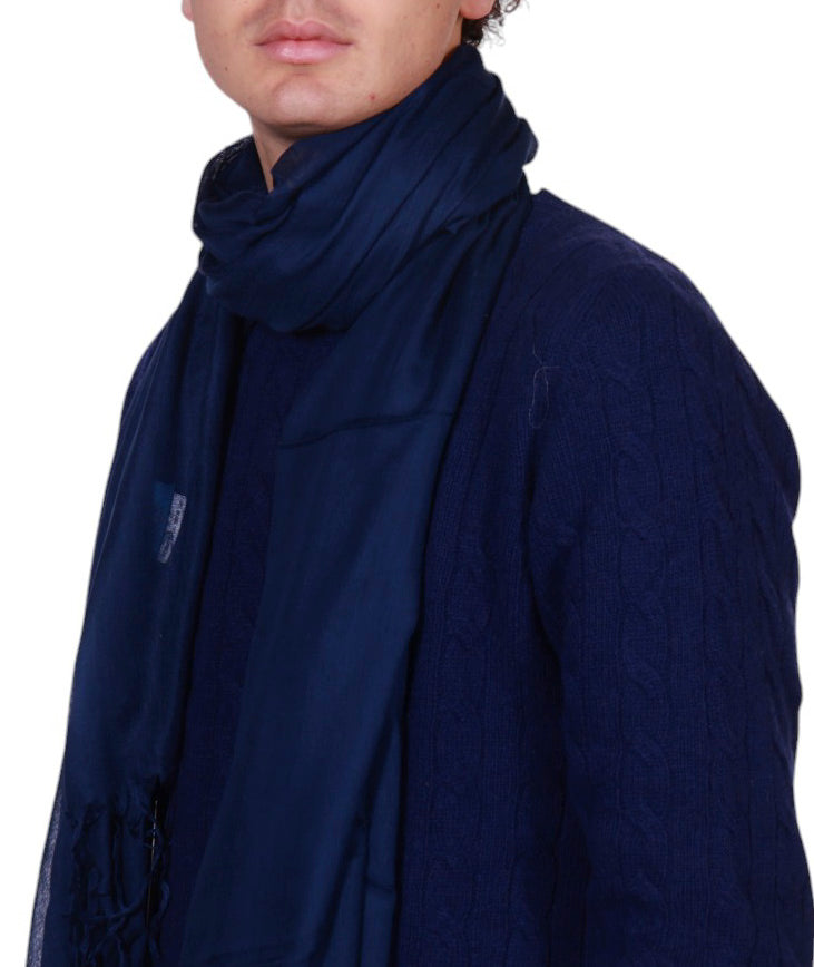 Sciarpa uomo monocolore in modal e cashmere Made in Italy