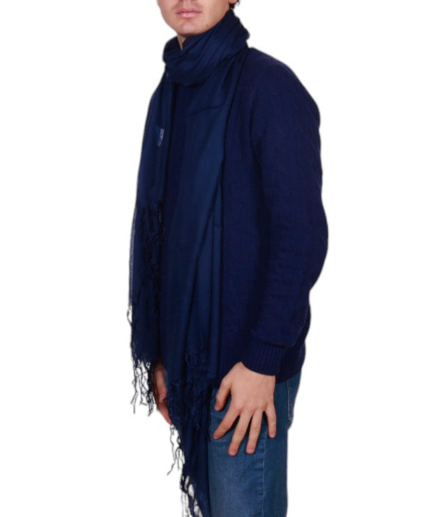 Sciarpa uomo monocolore in modal e cashmere Made in Italy