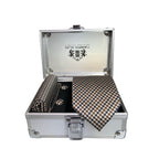 Box cravatta pochette gemelli pie de poule