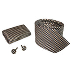 Box cravatta pochette gemelli pie de poule