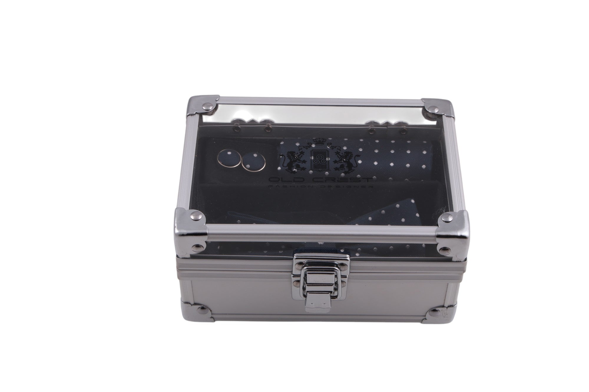 Box regalo papillon, pochette e gemelli coordinati in seta a pois, Made in Italy