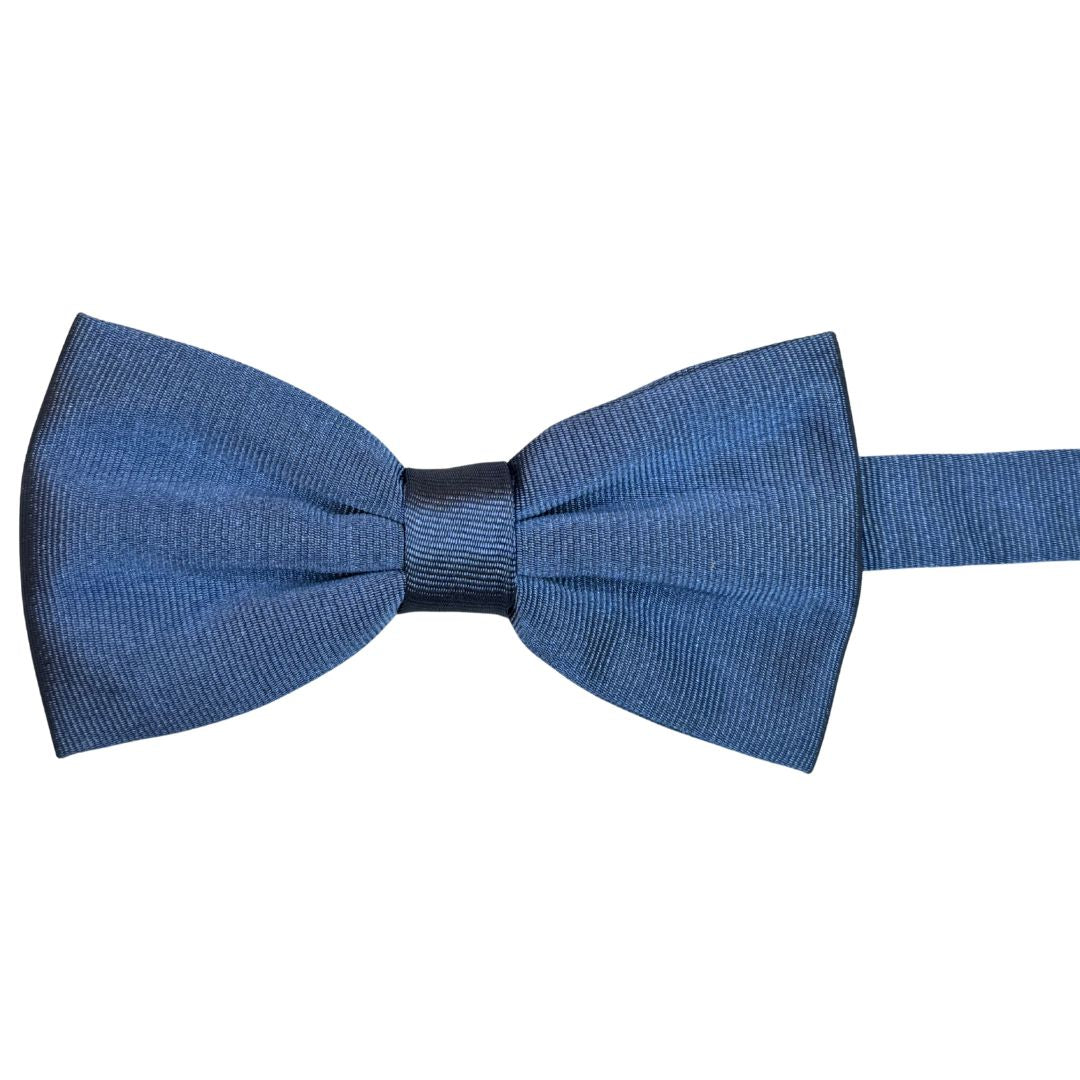 Papillon in faille di seta verticale rifinito a mano con profilo in tono