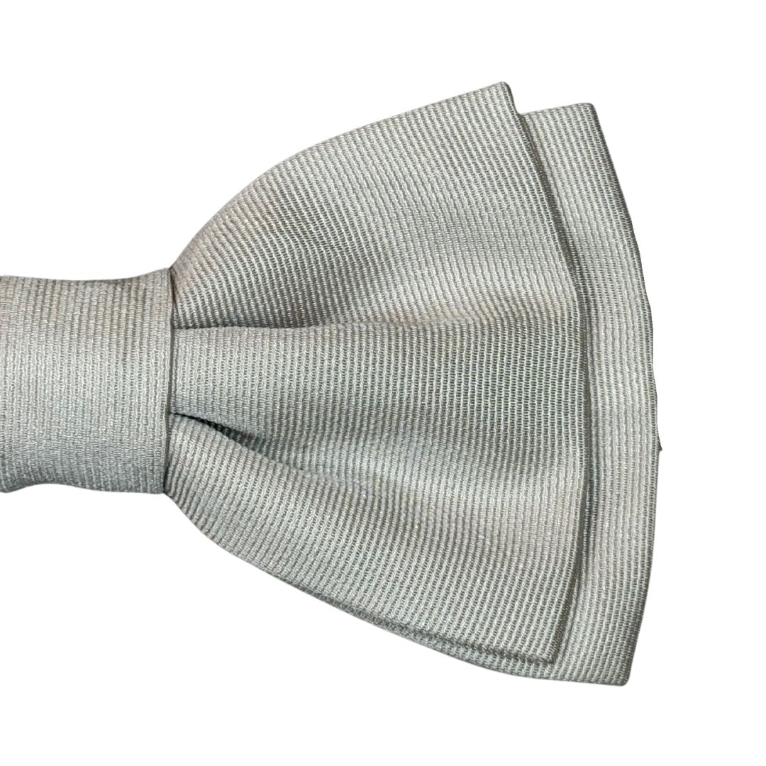 Papillon in faille di seta verticale rifinito a mano con profilo in tono