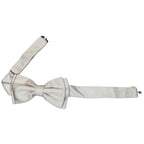 Papillon in faille di seta verticale rifinito a mano con profilo in tono