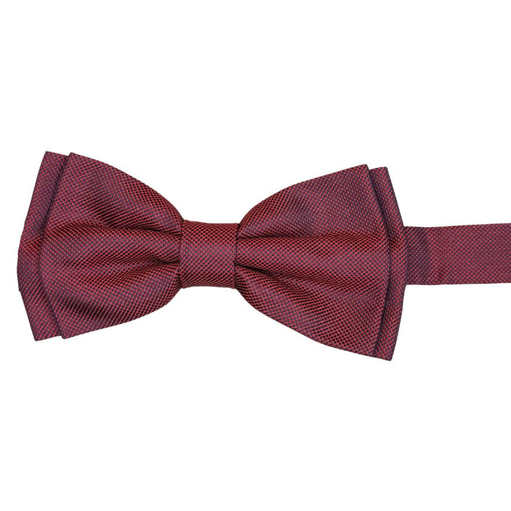 Papillon in seta oxford annodato a mano con texture microtrama e profilo in tono