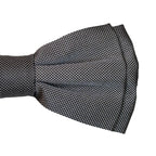 Papillon in seta oxford annodato a mano con texture microtrama e profilo in tono