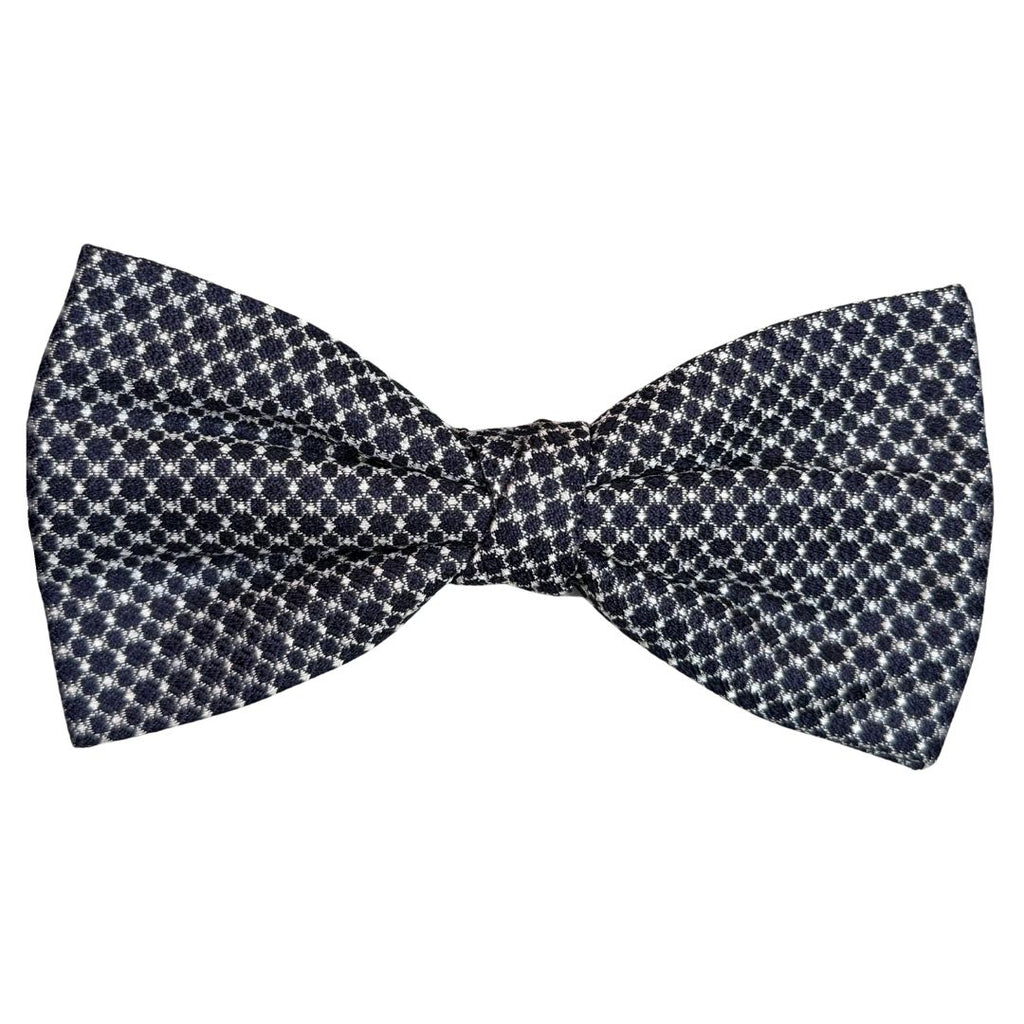 Papillon in seta jacquard disegni geometrici tessuto pregiato e nodo sartoriale