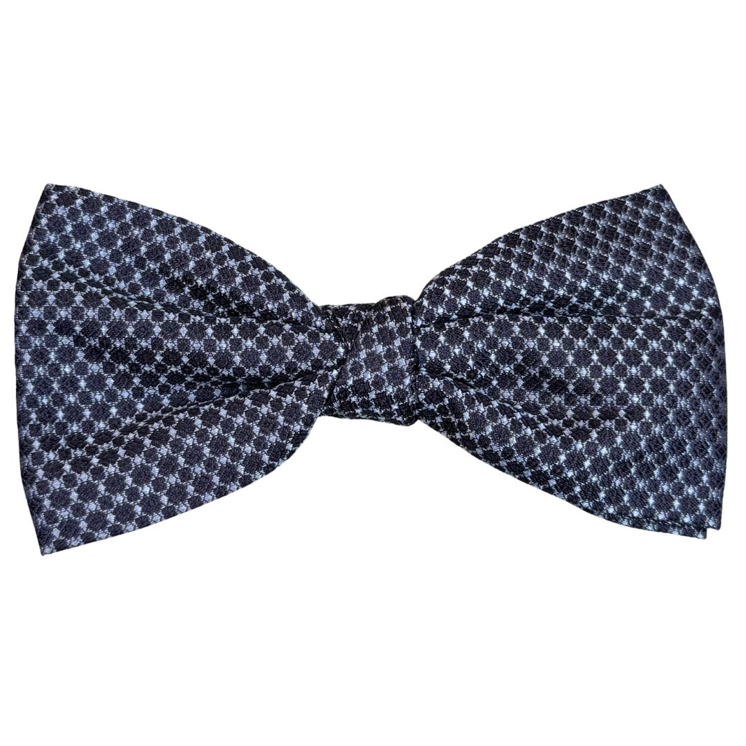 Papillon in seta jacquard disegni geometrici tessuto pregiato e nodo sartoriale