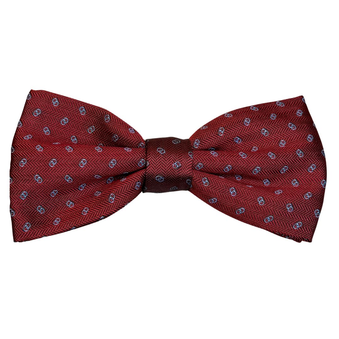 Papillon in seta jacquard anelli uniti rifinito a mano con cura sartoriale