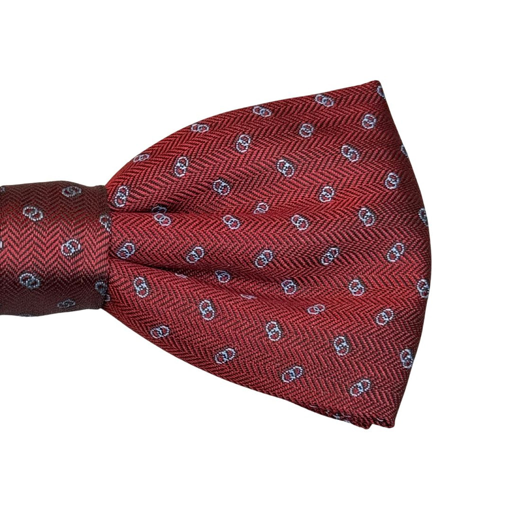 Papillon in seta jacquard anelli uniti rifinito a mano con cura sartoriale