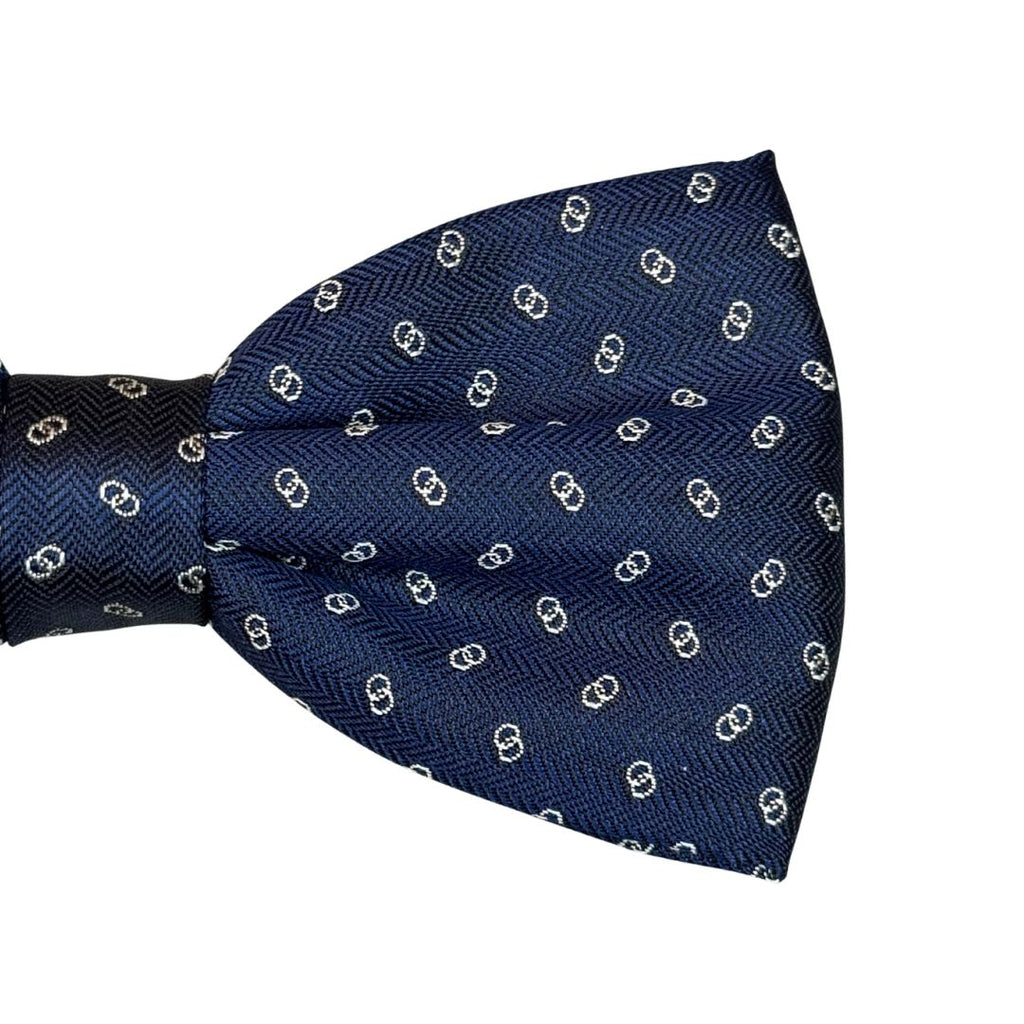 Papillon in seta jacquard anelli uniti rifinito a mano con cura sartoriale