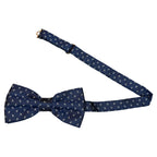 Papillon in seta jacquard anelli uniti rifinito a mano con cura sartoriale