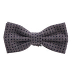 Papillon uomo in Lana Melange con motivo pois blu su fondo grigio Made in Italy