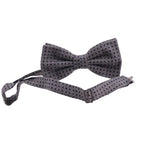 Papillon uomo in Lana Melange con motivo pois blu su fondo grigio Made in Italy